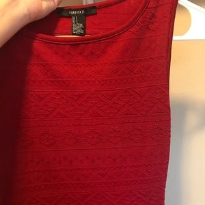 red f21 dress. cute little flare at the bottom